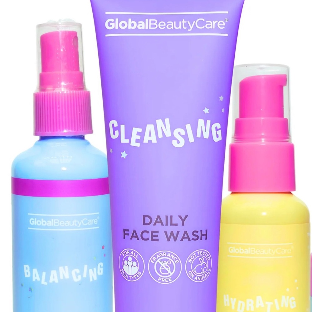 3 PIECE BUBBLY Purple Daily Face Wash SET